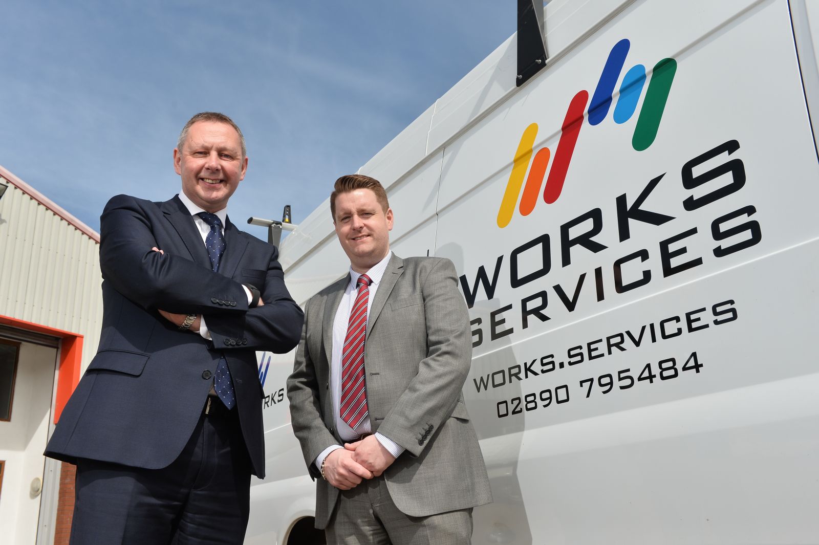 ean Sheehan, Regional Director, NI Consumer & Small Business, Bank of Ireland UK with Philip Tasker, Business Development Manager at Works Services