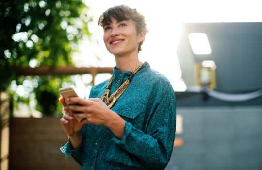 Woman with phone