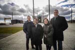 World leading speakers at Future of Work Summit Jonathan Downing, Ravin Jesuthasan with Elaine Smyth of Catalyst Inc and Gavin Kennedy Bank of Ireland