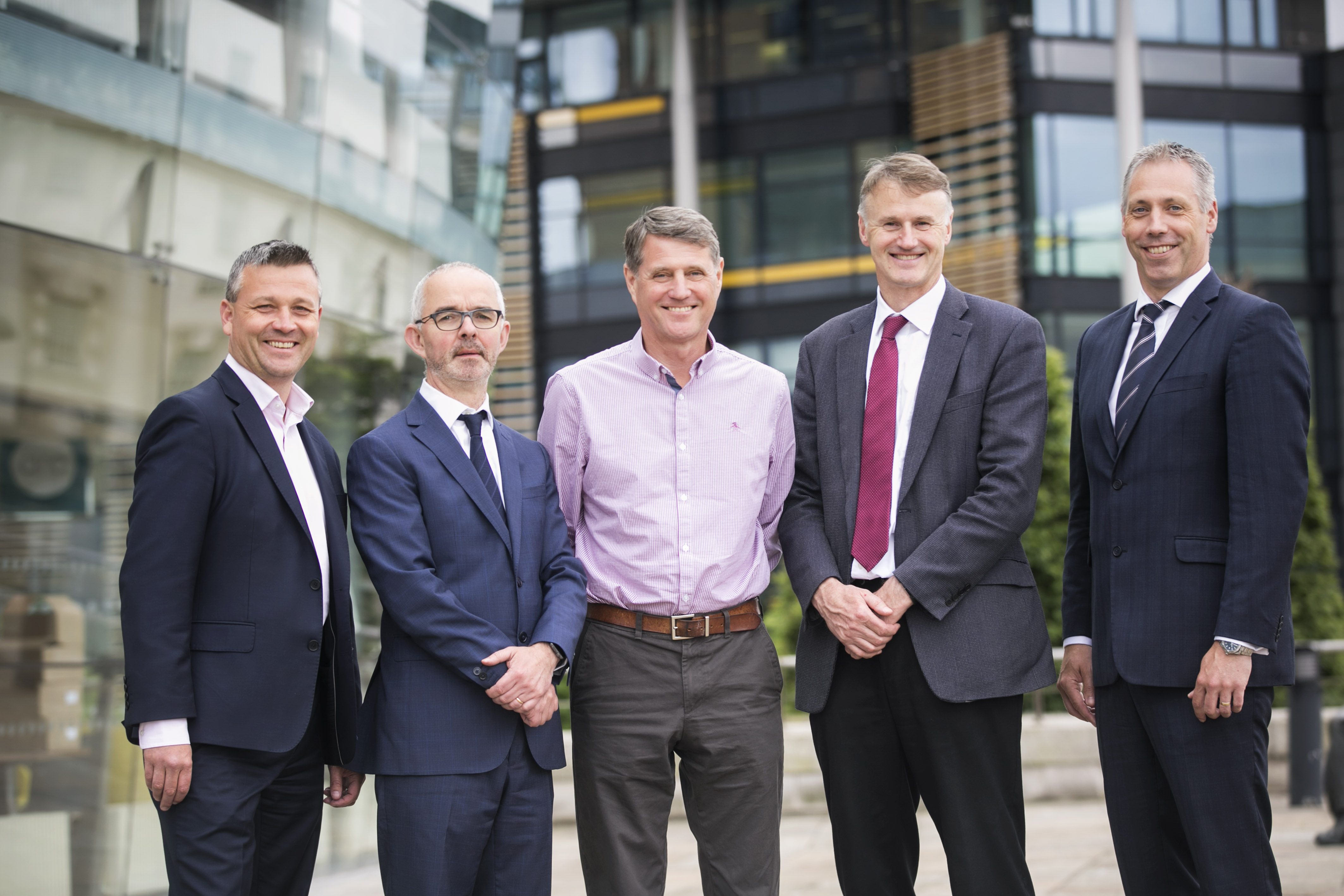From left: Allen Martin, Partner, Kernel Capital; Stuart Harvey, CEO Datactics; Mick Foster, COO, Datactics; William McCulla, Director Corporate Finance, Invest NI & Gavin Kennedy, Head of Business Banking NI, Bank of Ireland UK.