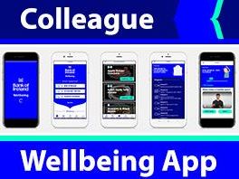 Colleague Wellbeing App on mobile displays