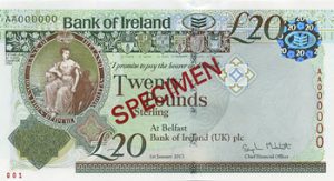 An example £20 Bushmills 2013 note