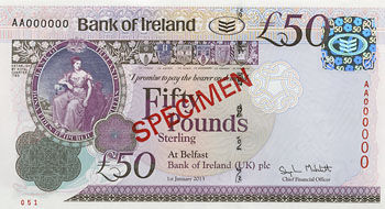 An example of £50 Bushmills 2013 Series note