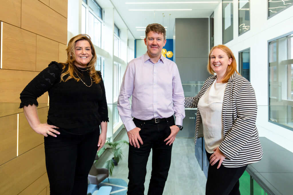 Joanne Healy, Head of Group Employee Relations, Bank of Ireland; Matt Elliott, Chief People Officer, Bank of Ireland; and Emer Kenna, Co-Chair, Bank of Ireland I&D Parents and Carers Network.