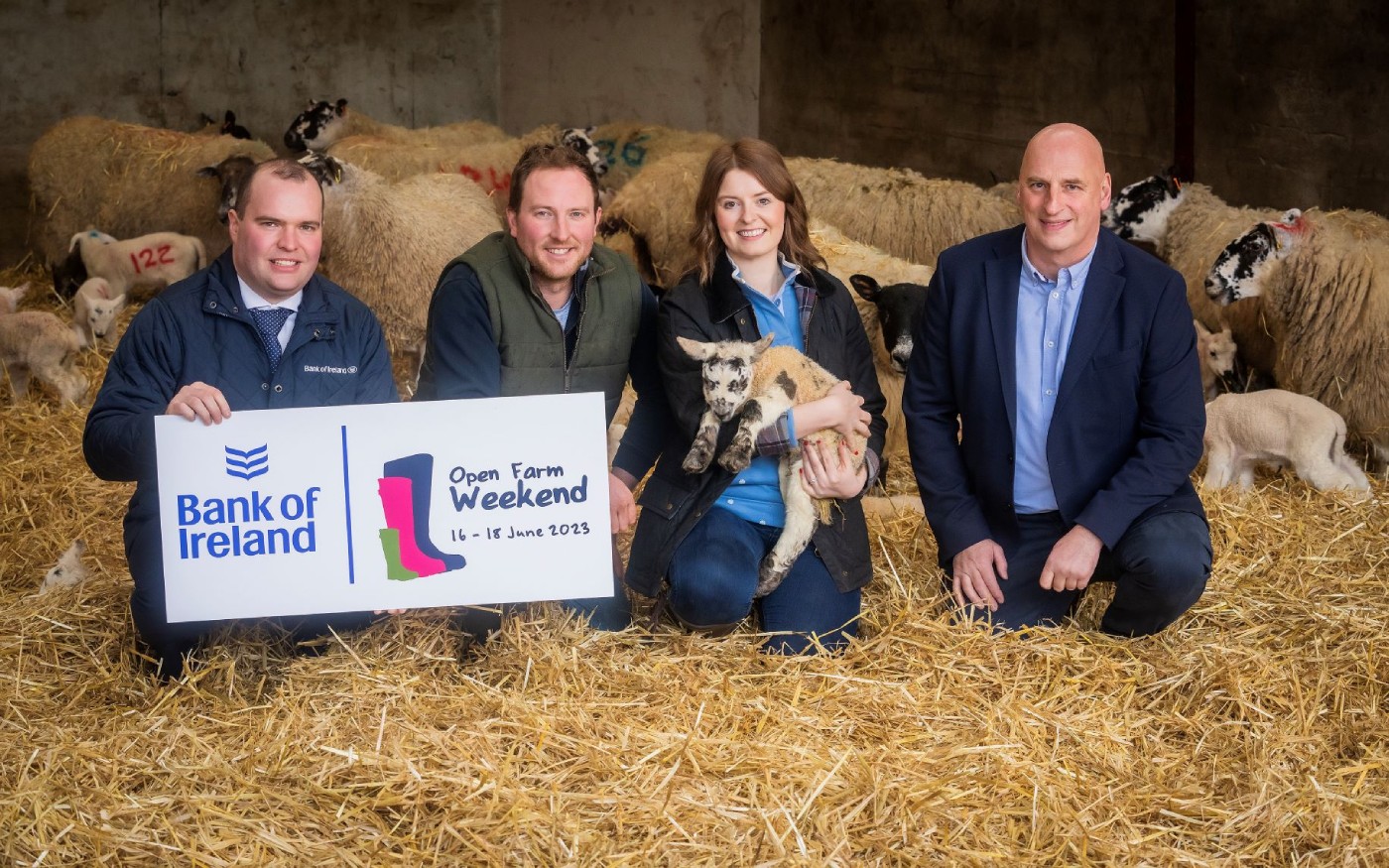 From left Richard Primrose, Bank of Ireland UK agri-business manager, William and Claire Clark from Craighall Farm in Antrim and John McLenaghan, Ulster Farmers’ Union deputy president.