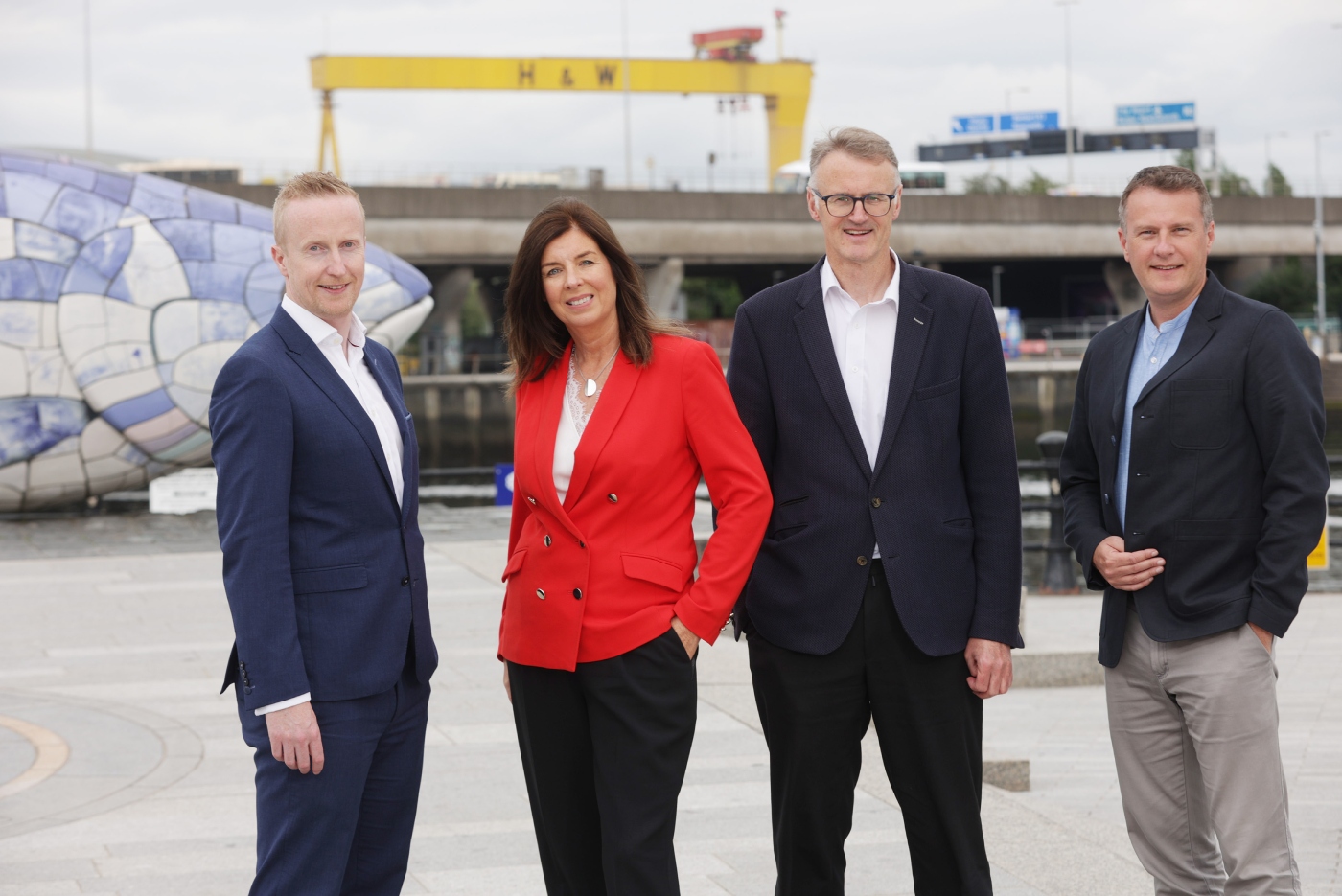From left Niall Devlin, head of business banking NI at Bank of Ireland, Denise Sidhu, partner, Kernel Capital, William McCulla, Invest NI’s director of corporate finance and Paul Brown, founder and CEO of DisplayNote
