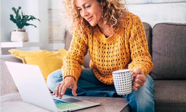 woman doing online banking